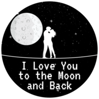 io amore voi per il Luna e Indietro, amore tipografia citazione design per maglietta, tazza, manifesto o altro merce. png