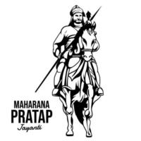 illustration of Maharana Pratap. Maharana Pratap Jayanti. vector