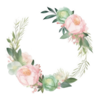 vert et rose aquarelle mariage Cadre. png