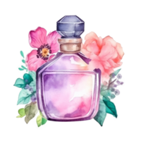 Watercolor perfume isolated png