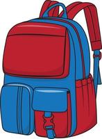 School Bag Vector Red Blue