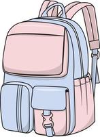 School Bag Vector Pink LIght Blue