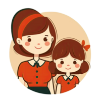 Mother and Daughter Cartoon png