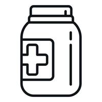 Pill bottle icon outline vector. Health treatment vector