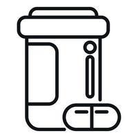 Tablet capsule icon outline vector. Person cure vector