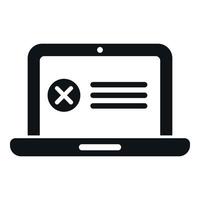 Laptop user ban icon simple vector. Digital expel vector