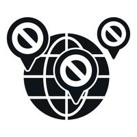 Global blacklist icon simple vector. User data vector