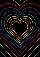 LGBT day, pride heart background wallpaper. heart linear design. abstract concept art vector