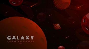 Horizontal space backgrounds with abstract shape and planets. Web design. Space exploring. Vector illustration of galaxy. Concept of web banner. Fantasy backdrop for ui galaxy game.