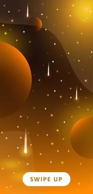 Stories template. Space background with cartoon fantasy planets. Mobile backdrop. Space background. Fantasy planets. Colorful universe. Game design. Fantasy space planets for ui galaxy game.