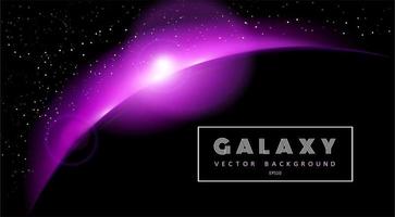 Horizontal space background with abstract shape and planets. Web design. Space exploring. Vector illustration of galaxy. Concept of web banner.