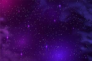 Horizontal space background with abstract shape and stars. Web design. Space exploring. Vector illustration of galaxy. Concept of web banner.