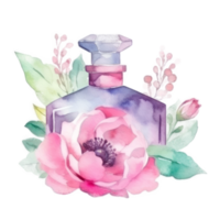 Watercolor perfume isolated png