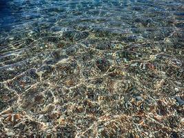 interesting background with clear sea water shining in the sun photo