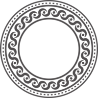 circulo griego marco. redondo meandro borde. decoración modelo png