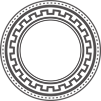 cirkel grekisk ram. runda slingra sig gräns. dekoration mönster png