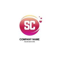 SC initial logo With Colorful Circle template vector