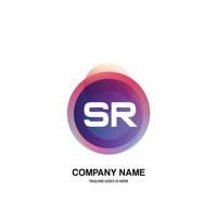 SR initial logo With Colorful Circle template vector