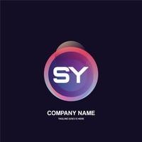 SY initial logo With Colorful Circle template vector