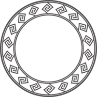 cirkel Grieks kader. ronde meander grens. decoratie patroon png