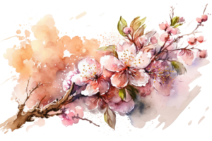 süß Aquarell Sakura Blume png