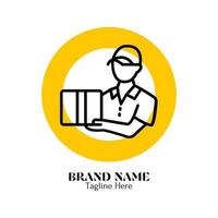 Delivery service logo design vector illustration, brand identity emblem