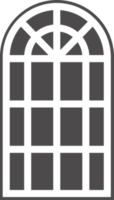 église médiéval la fenêtre. vieux gothique style architecture élément. glyphe illustration png