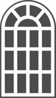 kyrka medeltida fönster. gammal gotik stil arkitektur element. glyf illustration png