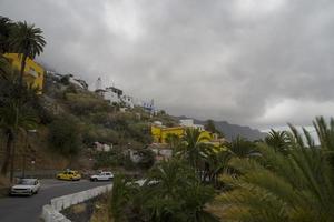 original colorful houses on the Spanish island of Canary Gomera photo