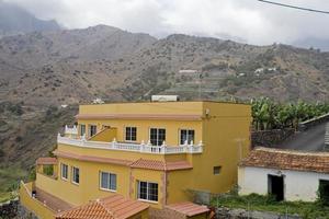 original colorful houses on the Spanish island of Canary Gomera photo