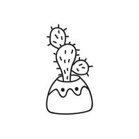 Hand drawn vector cactus illustration.