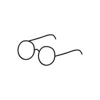 Hand drawn vector illustration of round glasses.