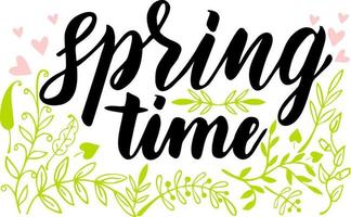 Spring Lettering. Spring time. Vector season quote. Hand lettering