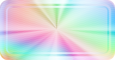 olografico etichetta. arcobaleno etichetta pendenza francobollo. metallo struttura distintivo. iridescente arcobaleno Foglio nel rettangolo geometrico forma. neon emblema png