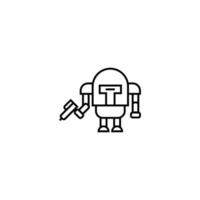 Cute Robot Icon, simple modern icon vector