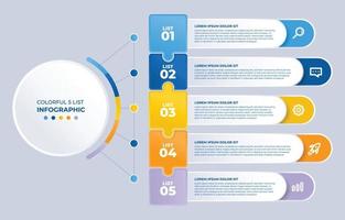 vistoso lista infografía elementos vector