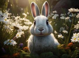 contento Pascua de Resurrección fiesta linda Conejo animal digital gracioso ilustración foto