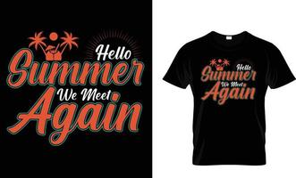 Summer, vacation, typography, surfing T-Shirt design vector