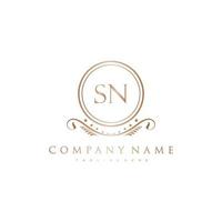 SN Letter Initial with Royal Luxury Logo Template vector