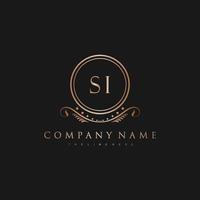 SI Letter Initial with Royal Luxury Logo Template vector