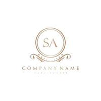 SA Letter Initial with Royal Luxury Logo Template vector