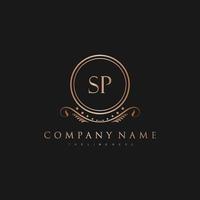 SP Letter Initial with Royal Luxury Logo Template vector