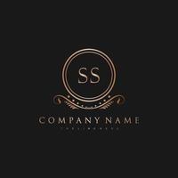 SS Letter Initial with Royal Luxury Logo Template vector