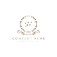 SV Letter Initial with Royal Luxury Logo Template vector