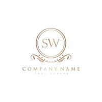 SW Letter Initial with Royal Luxury Logo Template vector