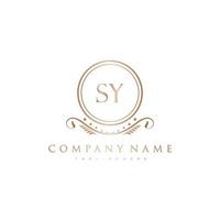 SY Letter Initial with Royal Luxury Logo Template vector