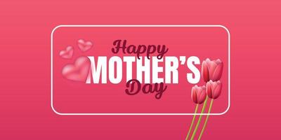 happy mother's day social media post template. mother's day social media banner. mom day greeting card. happy mother's day sign with heart and flowers. flying pink paper hearts. mom day background. vector
