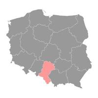 Silesian Voivodeship map, province of Poland. Vector illustration.