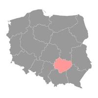 santo cruzar voivodato mapa, provincia de Polonia. vector ilustración.