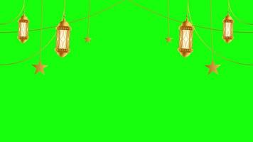 einfach islamisch Grün Bildschirm Schleifen mit Ornament schwingen zum Video Hintergrund